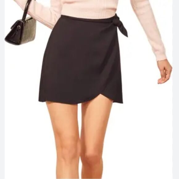 Reformation Dresses & Skirts - Reformation Black Mini Wrap Skirt